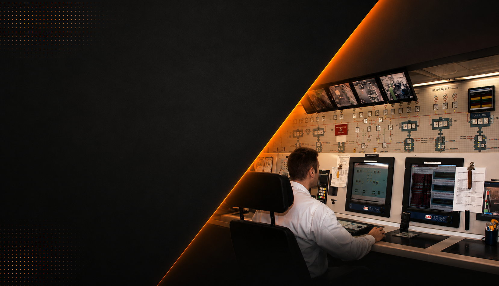 Werner hardwired main control room panel line-up