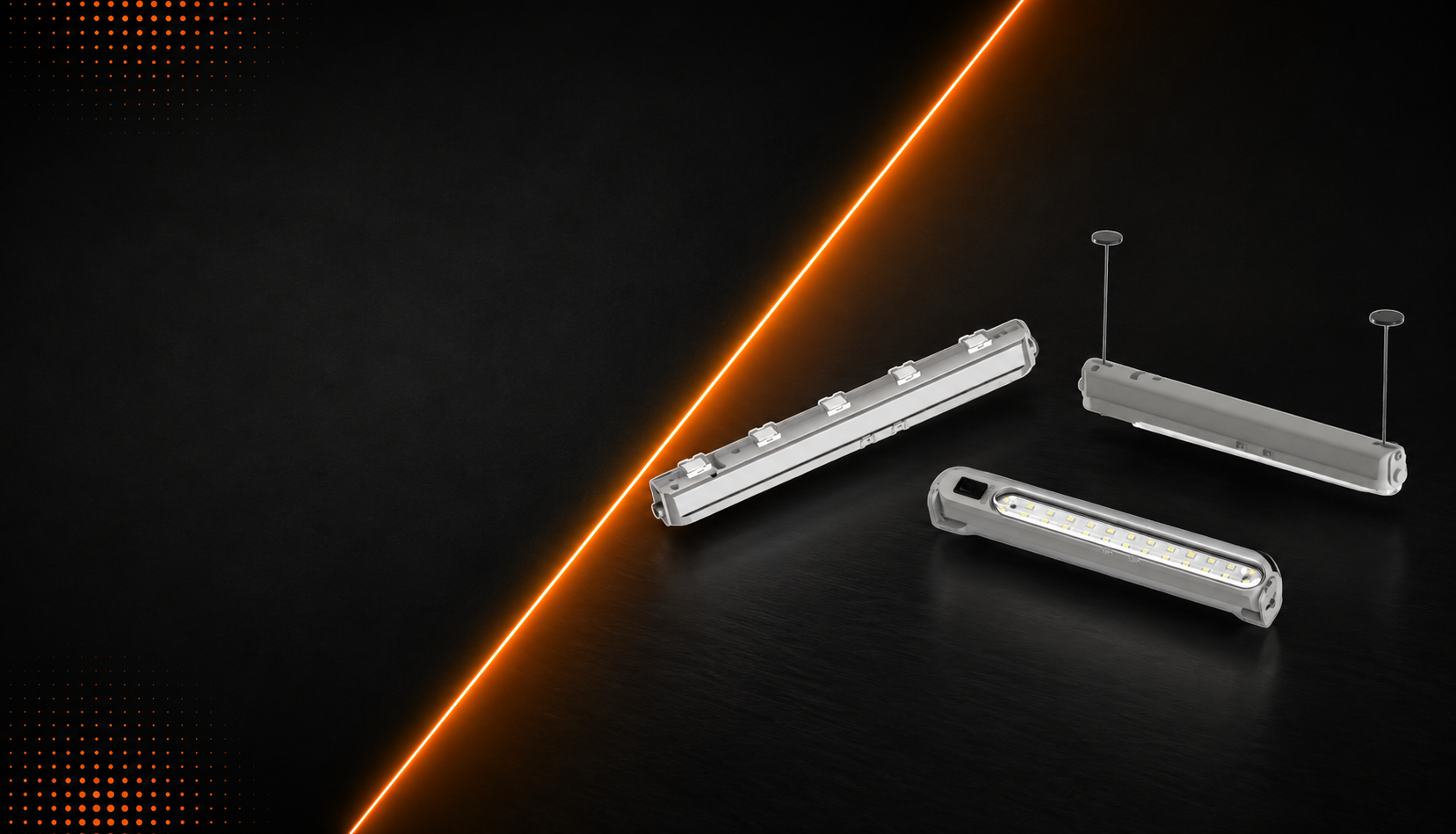 Werner LED panel indicator lights in a row
