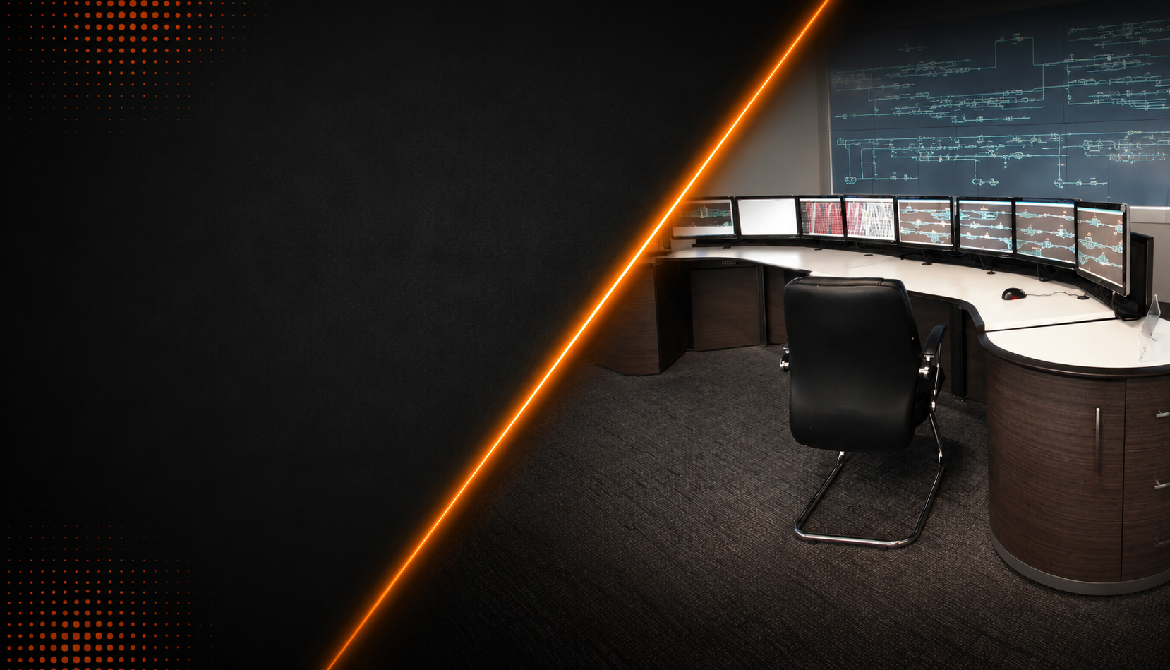 Werner operator workstation console with multi-monitor mount