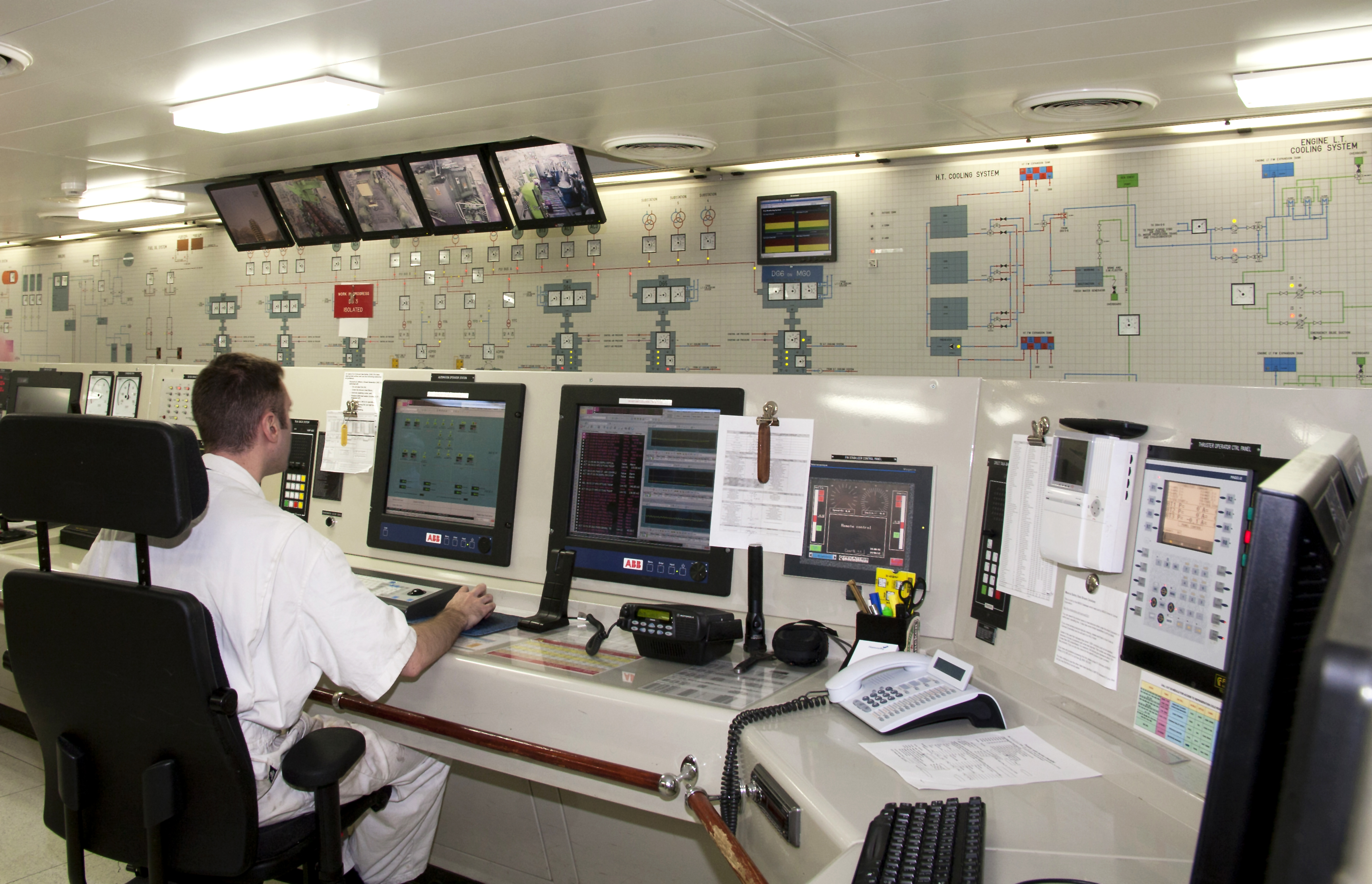 Mosaic mimic control panel installed in a substation control room