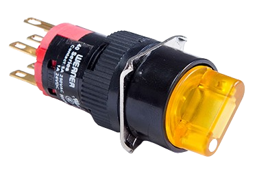 40 Series ø16 mm illuminated selector switch — yellow lens