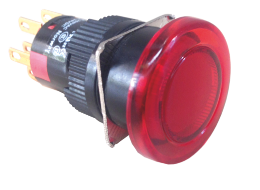 40 Series ø16 mm mushroom-head push button switch — red