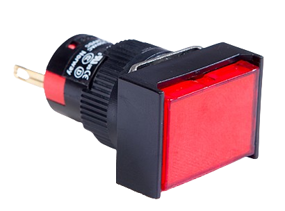 40 Series ø16 mm pilot light — rectangular red bezel